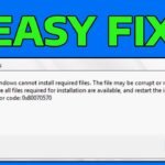 Mengatasi Error 0x80070570: Windows Cannot Install Required Files