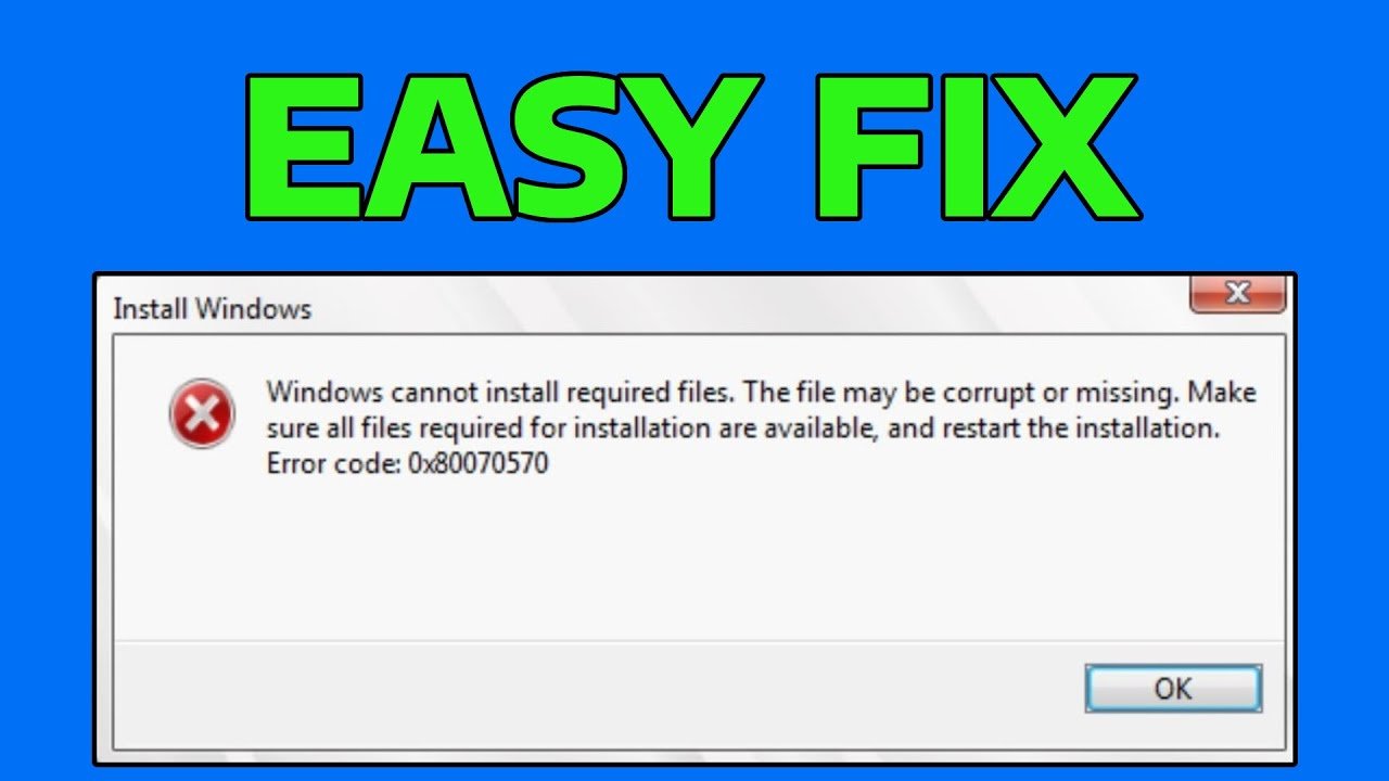 Mengatasi Error 0x80070570: Windows Cannot Install Required Files