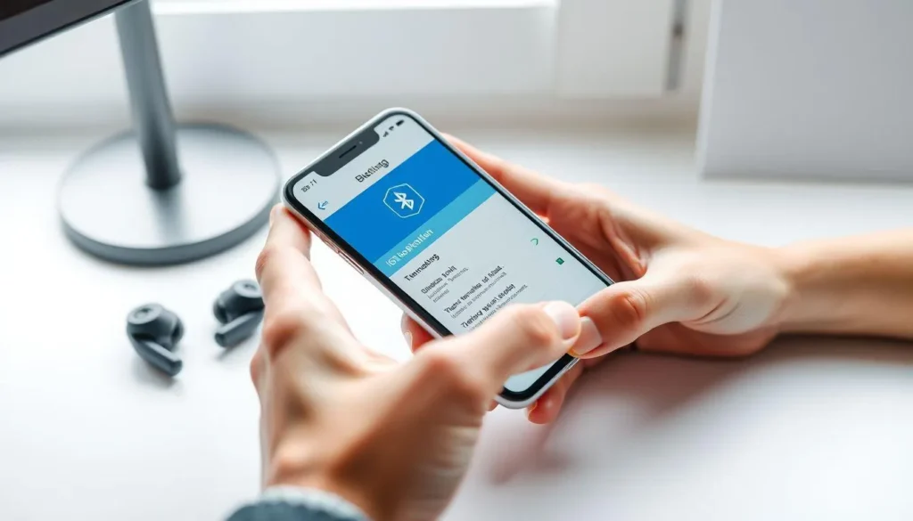 Menu bluetooth di smartphone yang menunjukkan perangkat sudah terhubung secara aktif.