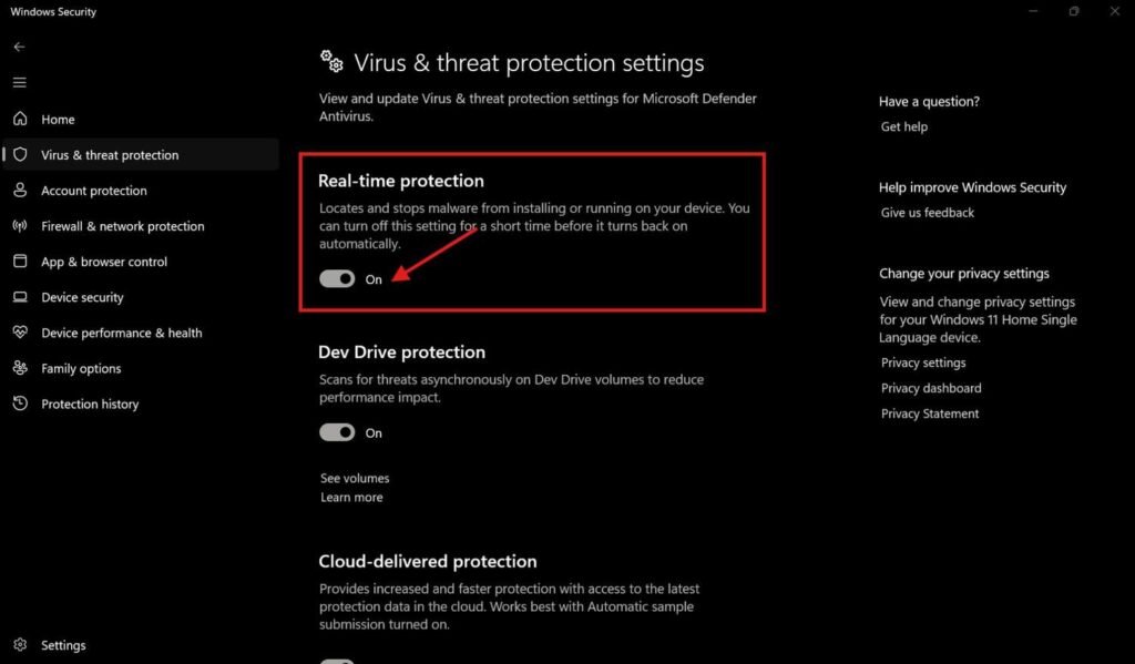 Memattikan Windows Defender