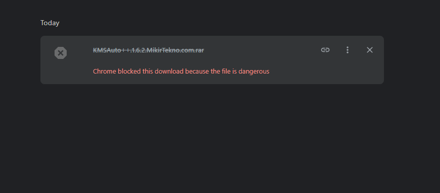 Chrome blocked this download because the file is dangerous