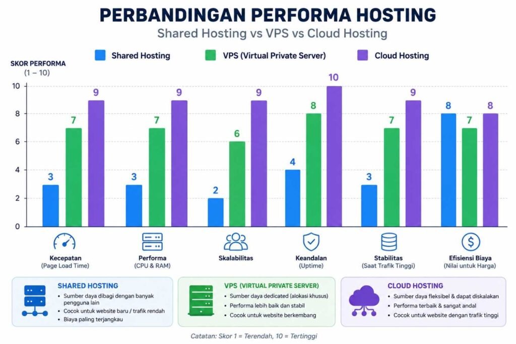 Panduan komparasi jenis server saat memilih hosting