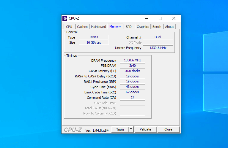 Cek spesifikasi RAM laptop menggunakan aplikasi CPU-Z