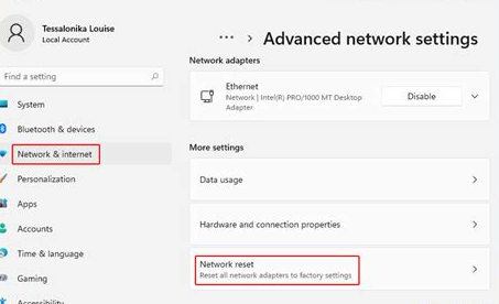 Menggunakan fitur Network Reset untuk mengatasi limited access WiFi