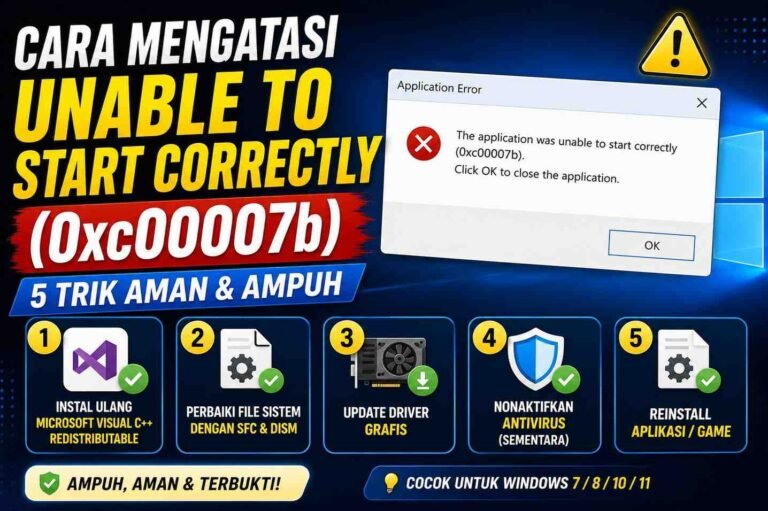 Cara Mengatasi 0xc00007b (Unable to Start Correctly): 5 Trik Aman & Ampuh