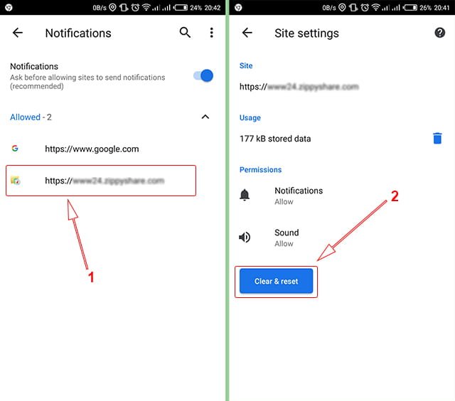Cara memblokir notifikasi iklan dari Google Chrome di Android