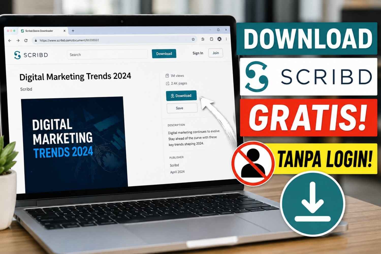 Cara Download File di Scribd Gratis Tanpa Login: 4 Trik Aman & Ampuh
